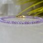 Lavender Amethyst Round 3mm Faceted beads adjustable stacking bracelet | STK-4431