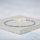 London Blue Topaz Round 2mm Faceted beads adjustable stacking bracelet | STK-4482