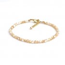 Mother Of Pearl Round 3.5mm Faceted beads adjustable stacking bracelet | STK-4669