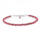 Mozambique Garnet Round 3mm Faceted beads adjustable stacking bracelet | STK-4675