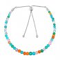 Multi Color Opal Round 3-4mm Smooth beads adjustable stacking bracelet | STK-4714
