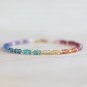 Multi Gemstone Rondelle 3mm Faceted beads adjustable stacking bracelet | STK-4734