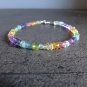 Multi Gemstone Rondelle 4mm Faceted beads adjustable stacking bracelet | STK-4755