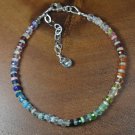Multi Gemstone Rondelle 3mm Faceted beads adjustable stacking bracelet | STK-4767