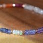 Multi Gemstone Rondelle 4mm Faceted beads adjustable stacking bracelet | STK-4769