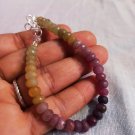 Multi Sapphire Rondelle 6mm Faceted beads adjustable stacking bracelet | STK-4803
