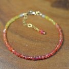 Multi Sapphire Rondelle 3mm Faceted beads adjustable stacking bracelet | STK-4808