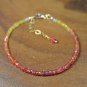 Multi Sapphire Rondelle 3mm Faceted beads adjustable stacking bracelet | STK-4808
