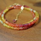 Multi Sapphire Rondelle 3mm Faceted beads adjustable stacking bracelet | STK-4809