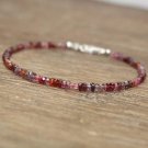 Multi Spinel Rondelle 3-4mm Faceted beads adjustable stacking bracelet | STK-4857