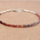 Multi Spinel Rondelle 3-4mm Faceted beads adjustable stacking bracelet | STK-4858