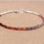 Multi Spinel Rondelle 3-4mm Faceted beads adjustable stacking bracelet | STK-4858