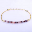 Multi Spinel Rondelle 3-4mm Faceted beads adjustable stacking bracelet | STK-4859