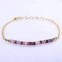 Multi Spinel Rondelle 3-4mm Faceted beads adjustable stacking bracelet | STK-4859