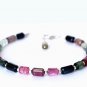 Multi Tourmaline Tube 6x4mm Faceted beads adjustable stacking bracelet | STK-4901