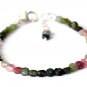 Multi Tourmaline Coin 4x4mm Faceted beads adjustable stacking bracelet | STK-4904