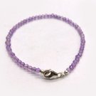 Pink Amethyst Round 3.5-4mm Faceted beads adjustable stacking bracelet | STK-5069