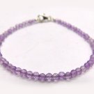 Pink Amethyst Round 2.5-3mm Faceted beads adjustable stacking bracelet | STK-5070