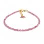 Pink Tourmaline Round 2.5mm Faceted beads adjustable stacking bracelet | STK-5137