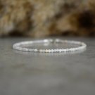Rainbow Moonstone Round 2mm Faceted beads adjustable stacking bracelet | STK-5191