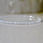 Rainbow Moonstone Round 2mm Faceted beads adjustable stacking bracelet | STK-5192