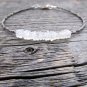 Rainbow Moonstone Square 4mm Smooth beads adjustable stacking bracelet | STK-5215