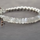 Rainbow Moonstone Round 4mm Faceted beads adjustable stacking bracelet | STK-5224