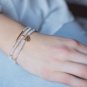 Rainbow Moonstone Round 2mm Faceted beads adjustable stacking bracelet | STK-5239