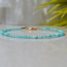 Russian Amazonite Round 3mm Faceted beads adjustable stacking bracelet | STK-5395