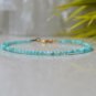 Russian Amazonite Round 3mm Faceted beads adjustable stacking bracelet | STK-5395