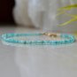 Russian Amazonite Round 3mm Faceted beads adjustable stacking bracelet | STK-5395