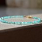 Russian Amazonite Round 3mm Faceted beads adjustable stacking bracelet | STK-5395