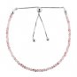 Strawberry Quartz Round 3mm Faceted beads adjustable stacking bracelet | STK-5484