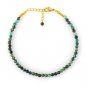Tibetan Turquoise Round 3mm Faceted beads adjustable stacking bracelet | STK-5526