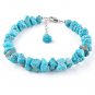 Turquoise Nugget Tumble 5-6mm Rough beads adjustable stacking bracelet | STK-5574