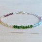 7 Stone Chakra Round 2-2.5mm Faceted beads adjustable stacking bracelet | STK-0010
