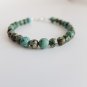 African Turquoise Round 4-6mm Smooth beads adjustable stacking bracelet | STK-0036
