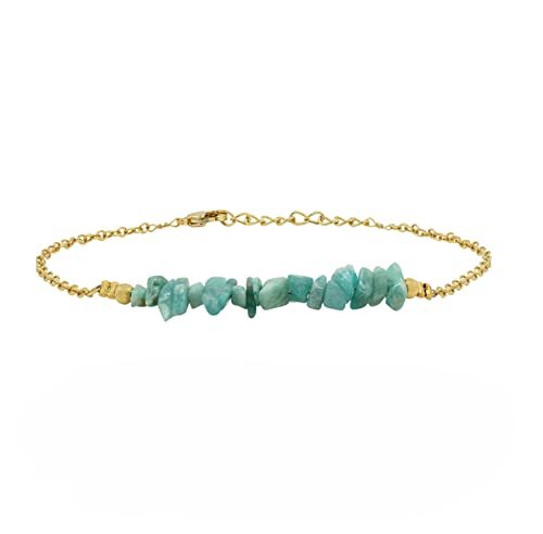 Amazonite Uncut Chips 2.5-4mm Smooth beads adjustable stacking bracelet | STK-0097