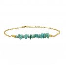 Amazonite Uncut Chips 2.5-4mm Smooth beads adjustable stacking bracelet | STK-0097