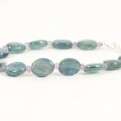 Amethyst & Kyanite Mix 2-10mm Smooth beads adjustable stacking bracelet | STK-0417