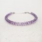 Amethyst Quartz Rondelle 3mm Faceted beads adjustable stacking bracelet | STK-0473