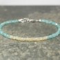 Apatite & Welo Opal Rondelle 3mm Mix beads adjustable stacking bracelet | STK-0664
