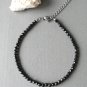 Black Tourmaline Round 2.5mm Faceted beads adjustable stacking bracelet | STK-1459