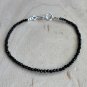 Black Tourmaline Round 2.5mm Faceted beads adjustable stacking bracelet | STK-1465