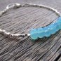 Blue Chalcedony Rondelle 8mm Faceted beads adjustable stacking bracelet | STK-1552