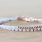 Blue Chalcedony Round 2-2.5mm Smooth beads adjustable stacking bracelet | STK-1557