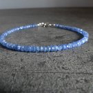 Blue Sapphire Rondelle 3-4mm Faceted beads adjustable stacking bracelet | STK-1684