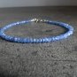 Blue Sapphire Rondelle 3-4mm Faceted beads adjustable stacking bracelet | STK-1684
