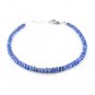 Blue Sapphire Rondelle 3-4mm Faceted beads adjustable stacking bracelet | STK-1695