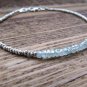 Blue Zircon Rondelle 4-4.5mm Faceted beads adjustable stacking bracelet | STK-1773